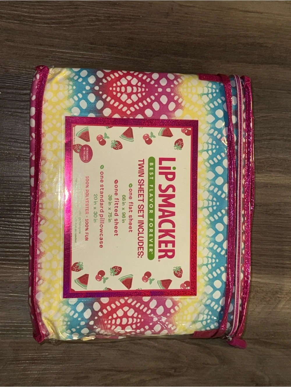 Lip Smacker Best Flavor Forever Twin Sheet Set | NWT